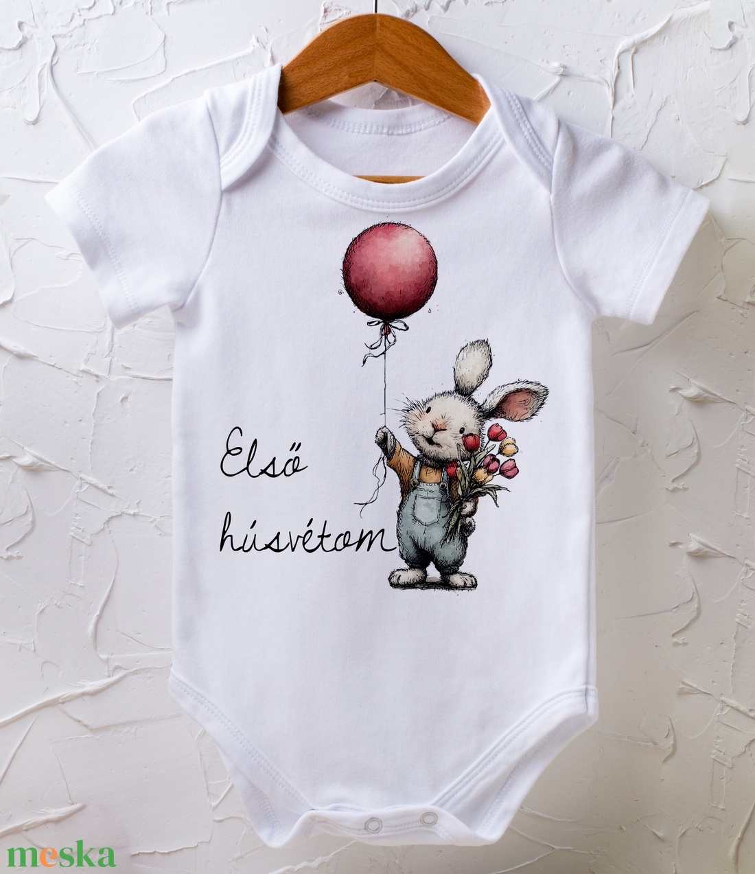 Húsvéti body - egyedi grafikával - baba - mama - babaruházat - baba body - Meska.hu
