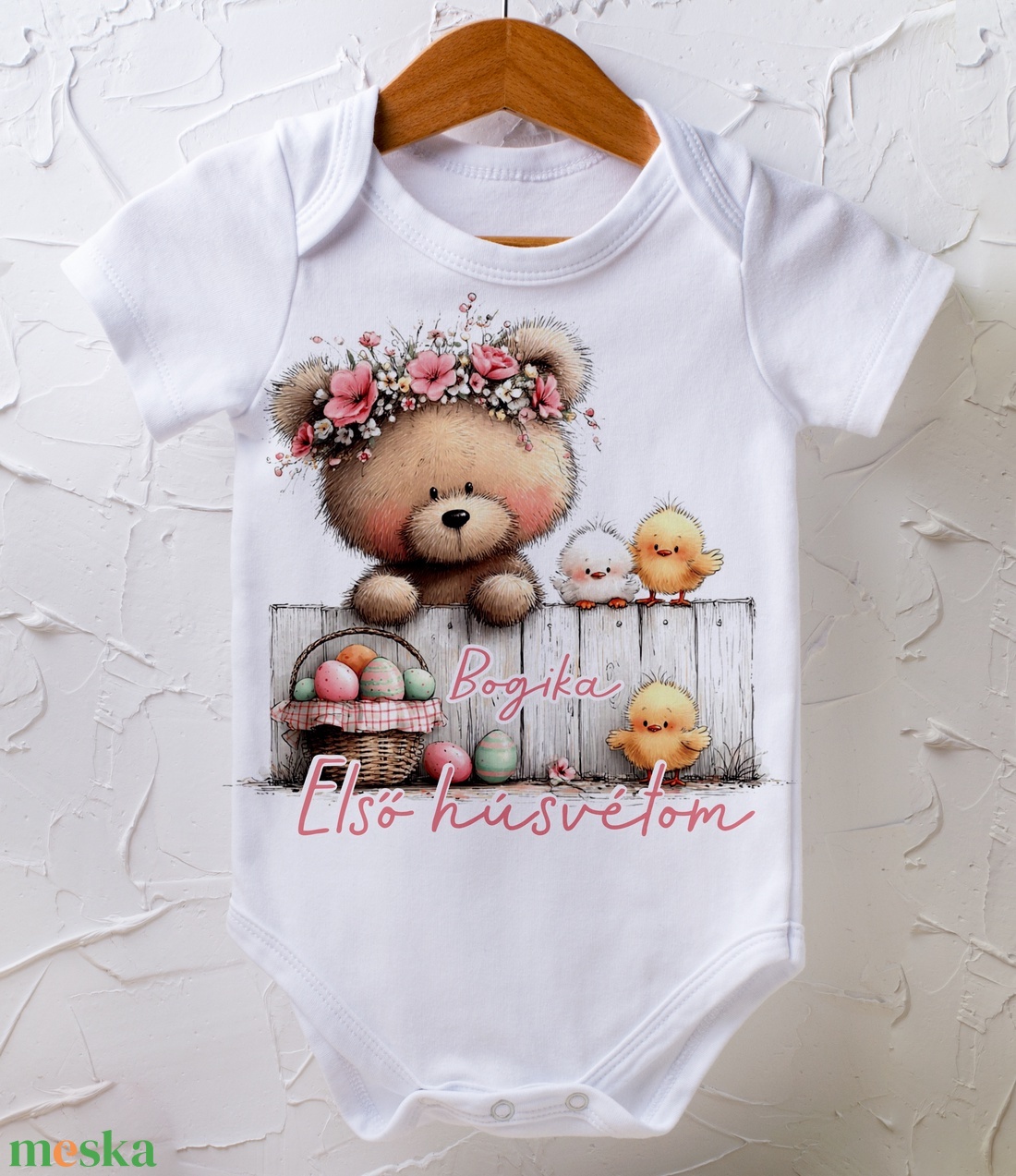 Húsvéti body - egyedi grafikával - baba - mama - babaruházat - baba body - Meska.hu