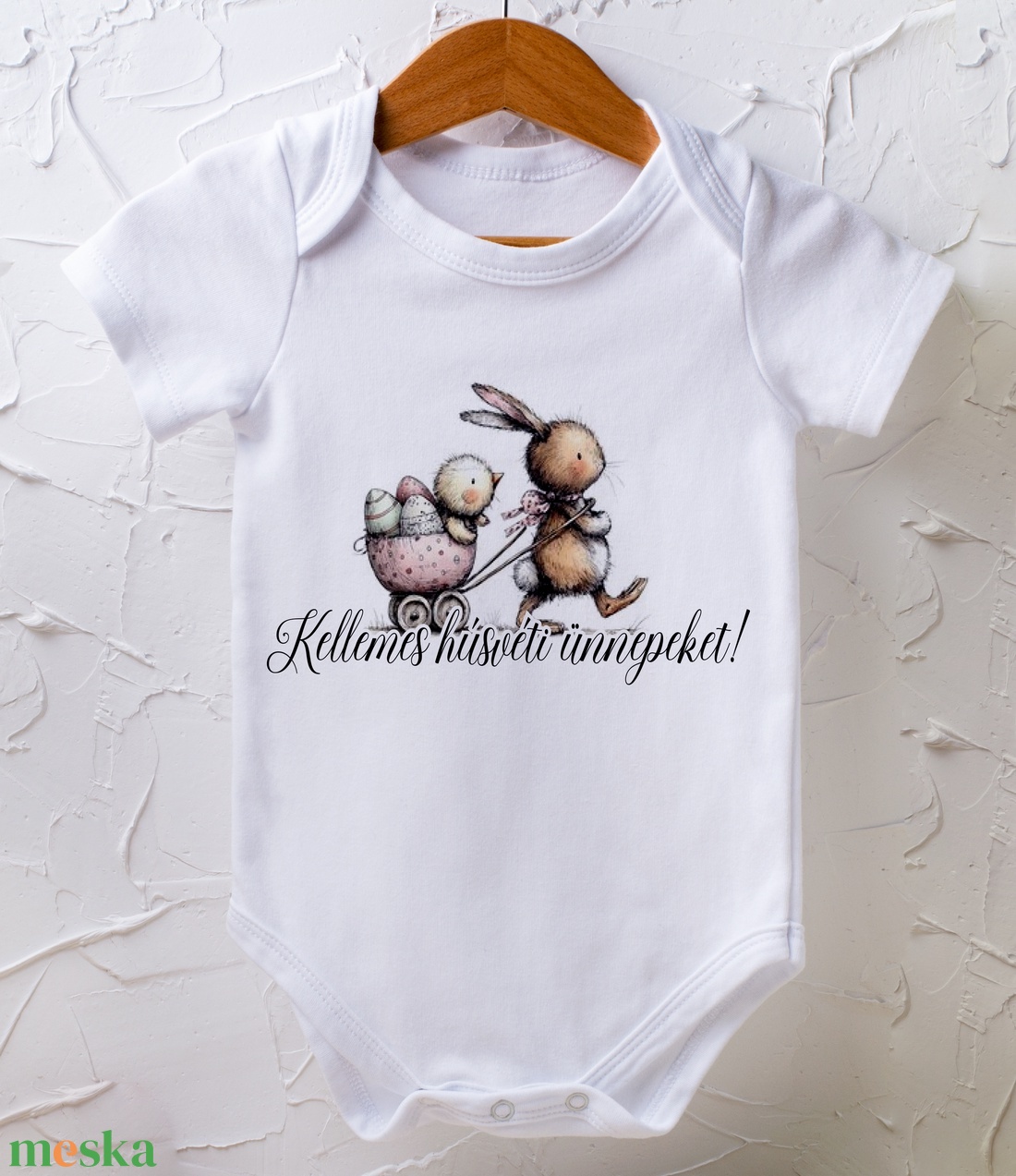 Húsvéti body - egyedi grafikával - baba - mama - babaruházat - baba body - Meska.hu