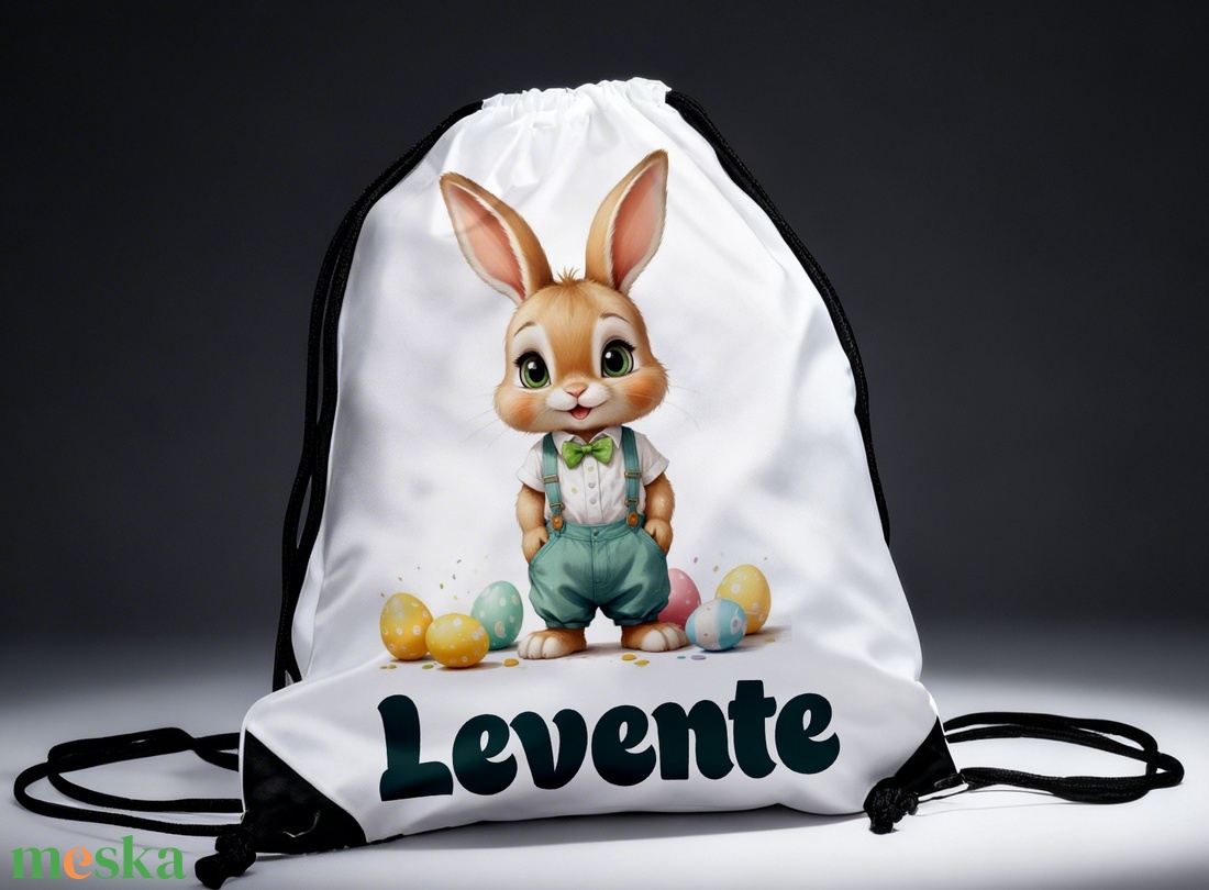 Hátizsák - saját névvel -húsvéti mintával - ünnepi díszek, dekorációk - húsvéti díszek és dekorációk - húsvéti kosár - Meska.hu