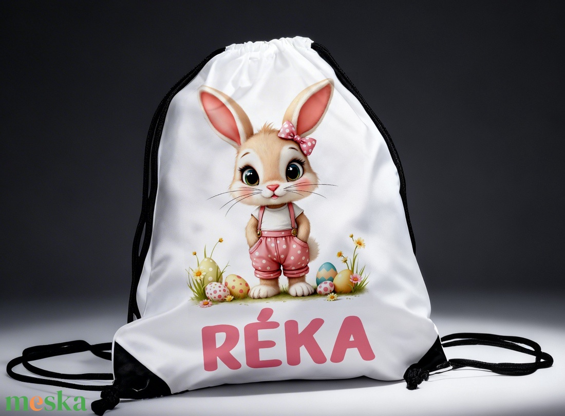 Hátizsák - saját névvel -húsvéti mintával - ünnepi díszek, dekorációk - húsvéti díszek és dekorációk - húsvéti kosár - Meska.hu