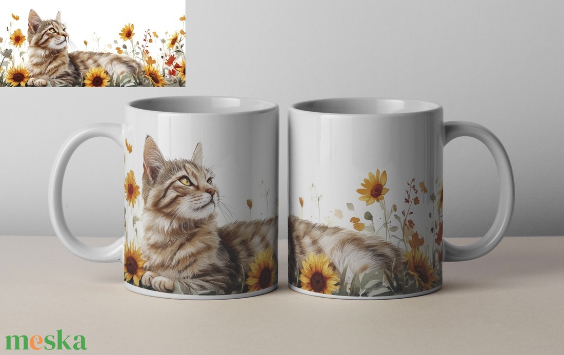 Cica -napgraforgók -  bögre  - otthon & életmód - konyhafelszerelés, tálalás - tálalás - bögre & csésze - Meska.hu