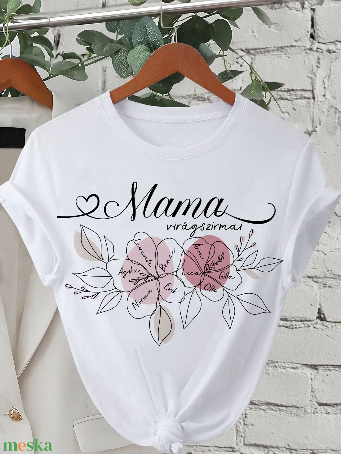 Anyák napi póló - nagymamának - unoka nevekkel - ruha & divat - női ruha - póló, felső - Meska.hu