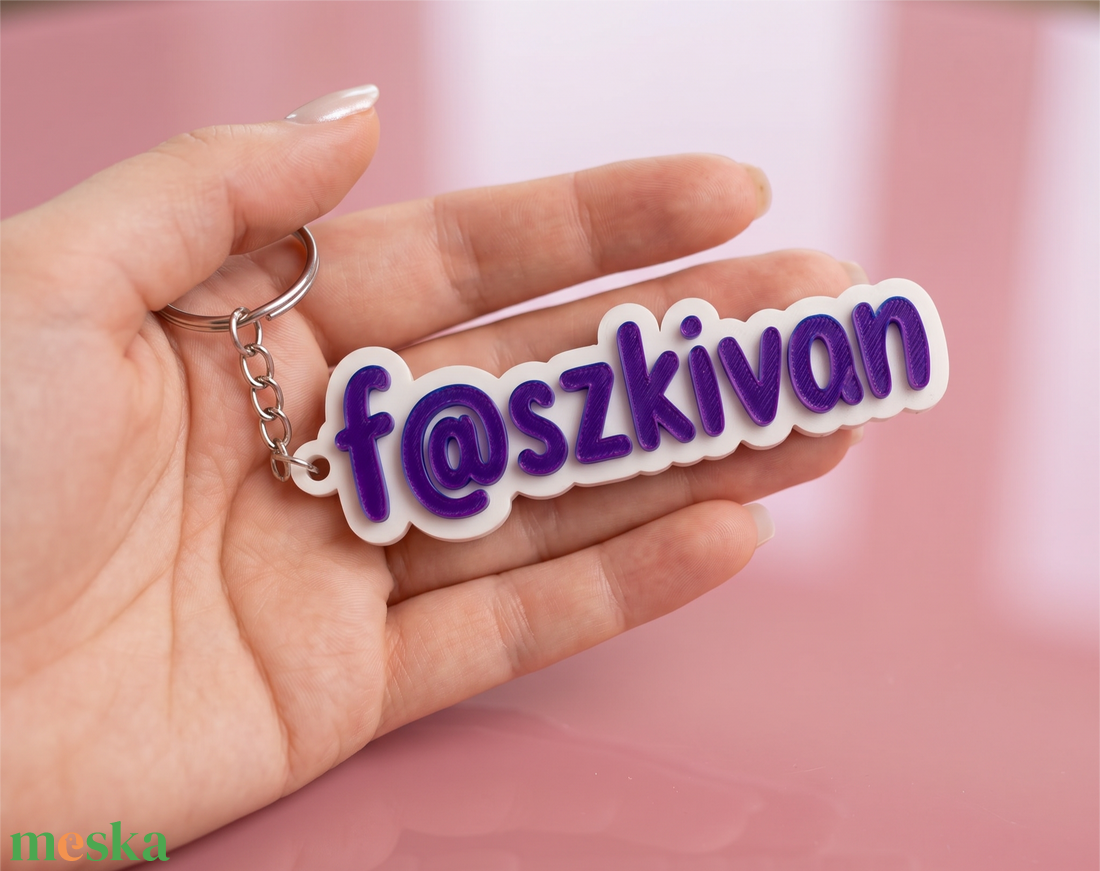  Egyedi, 3D Nyomtatott Kulcstartó � A Te Szövegeddel! - táska & tok - kulcstartó & táskadísz - kulcstartó - Meska.hu