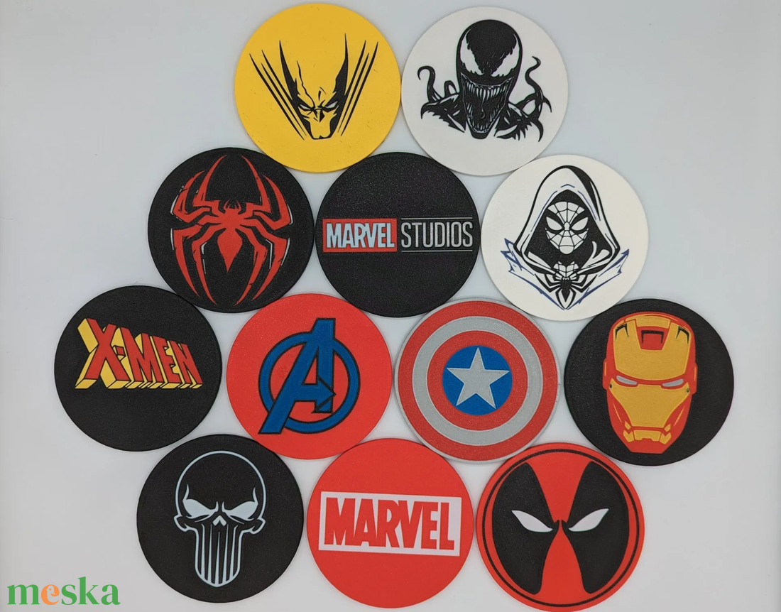 Marvel / Bosszúállók 3D nyomtatott prémium poháralátétek (Többféle mintával) - otthon & életmód - konyhafelszerelés, tálalás - tálalás - tányér- és poháralátét - Meska.hu