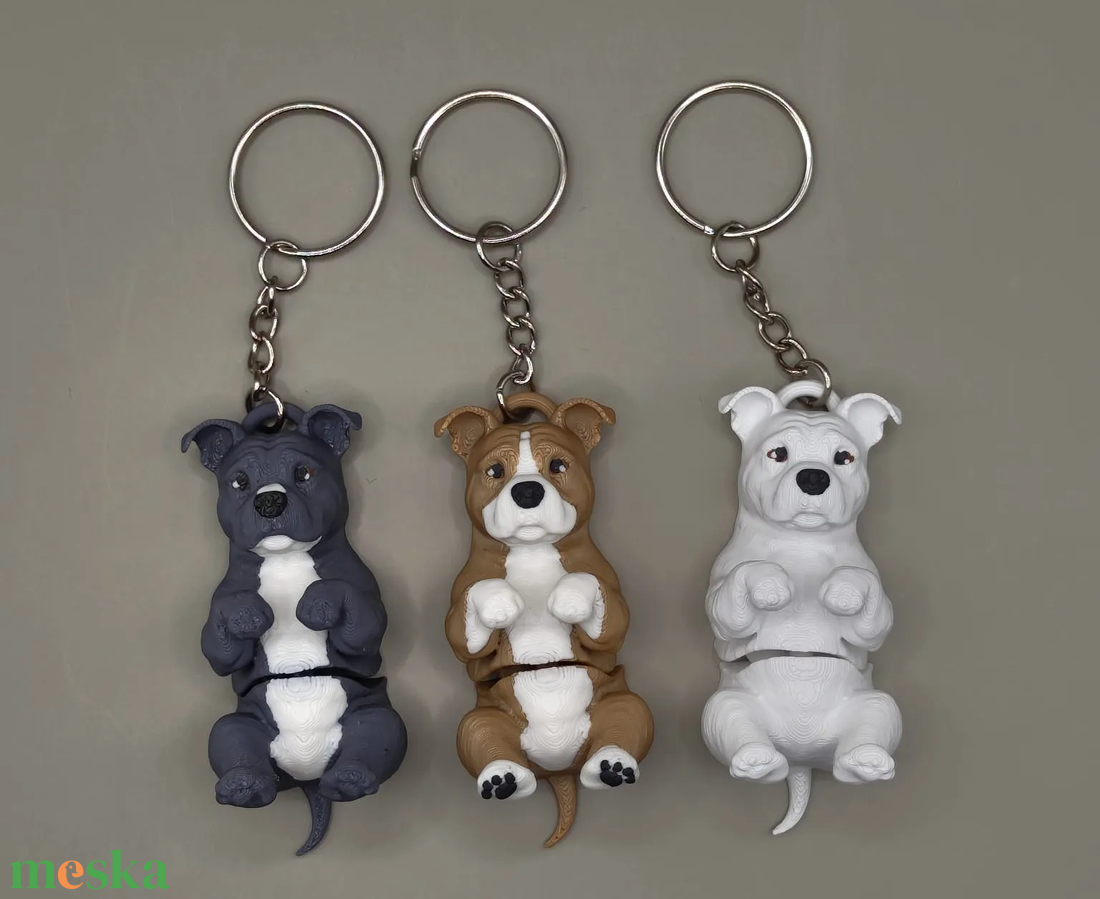 3D nyomtatott Amstaff kulcstartó / egyedi ajándék  - táska & tok - kulcstartó & táskadísz - kulcstartó - Meska.hu