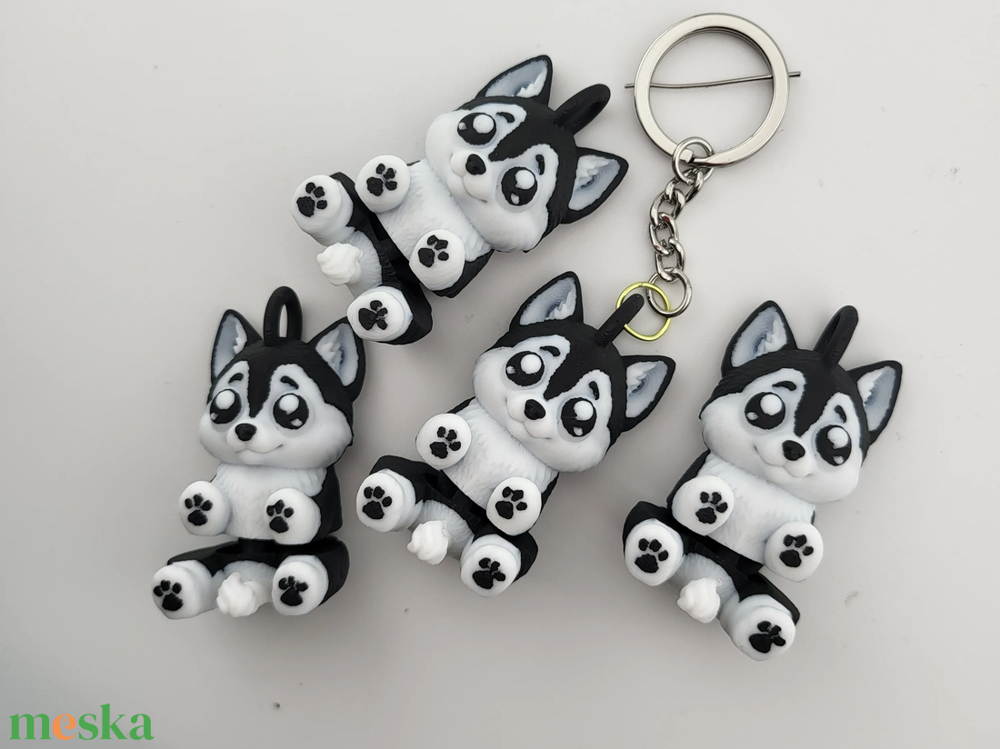 3D nyomtatott husky kutyus kulcstartó / egyedi ajándék  - táska & tok - kulcstartó & táskadísz - kulcstartó - Meska.hu