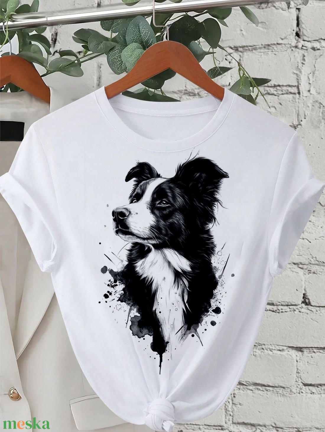 Egyedi póló - bolder collie grafikával - ruha & divat - női ruha - póló, felső - Meska.hu