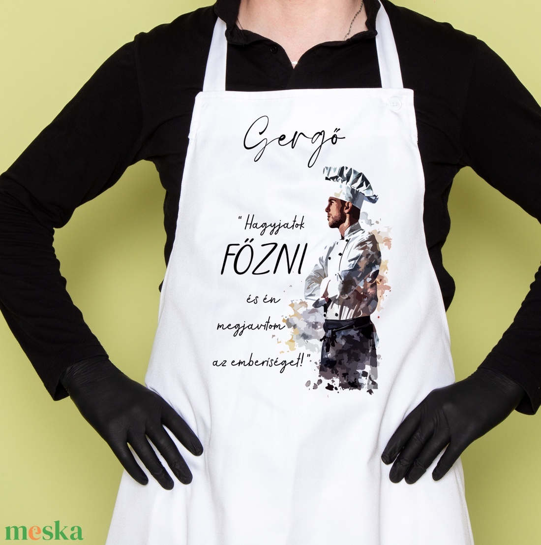 Kötény - egyedi grafikával - otthon & életmód - konyhafelszerelés, tálalás - konyhai textil - kötény - Meska.hu