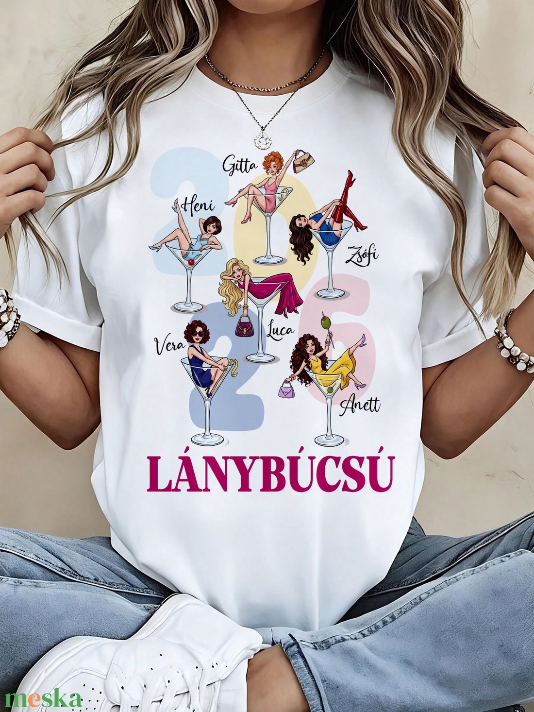 lánybúcsús póló - személyre szabható karakterekkel - esküvő - lánybúcsú - Meska.hu