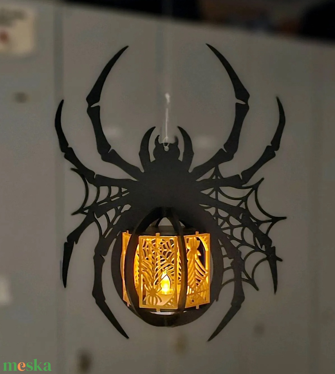 Óriáspók Lámpás LED Mécsessel � Halloweeni Hangulatfény - otthon & életmód - dekoráció - halloween - halloweeni dekoráció - Meska.hu