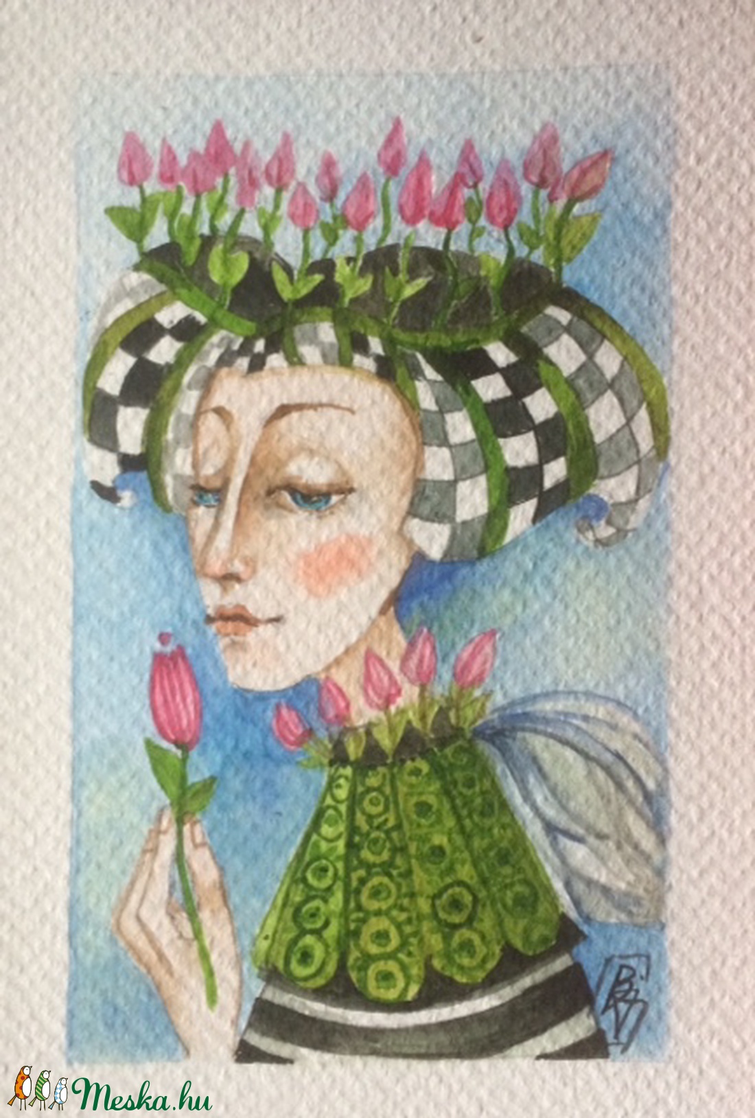 Tavasztündér / tulipán hercegkisasszony/ akvarell  -  - Meska.hu