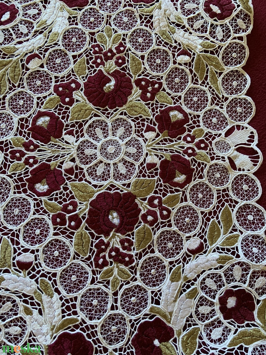 Kalocsai mintás riselt futó - otthon & életmód - dekoráció - asztal és polc dekoráció - asztaldísz - Meska.hu