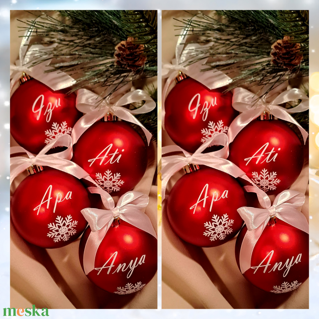 Karácsonyi gömb (hópihe) - karácsony - karácsonyi lakásdekoráció - karácsonyfadíszek - Meska.hu