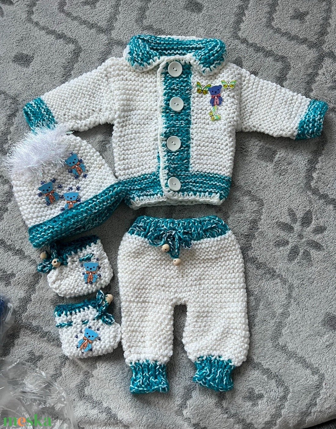 Kötött babaruha szett -  - Meska.hu