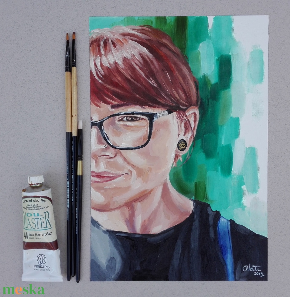 Portréfestés fotó alapján 40x50cm-es méretben - művészet - festmény - olajfestmény - Meska.hu Portréfestés fotó alapján 40x50cm-es méretben - művészet - festmény - olajfestmény - Meska.hu