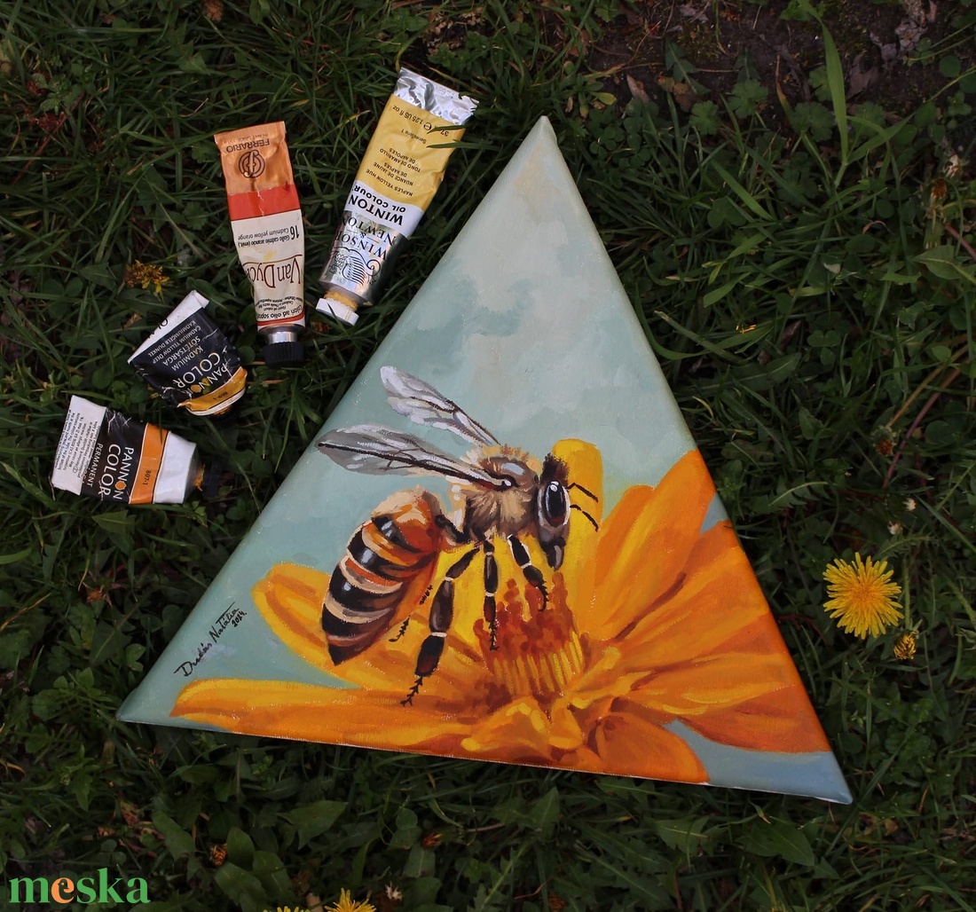 Méhecske - művészet - festmény - olajfestmény - Meska.hu