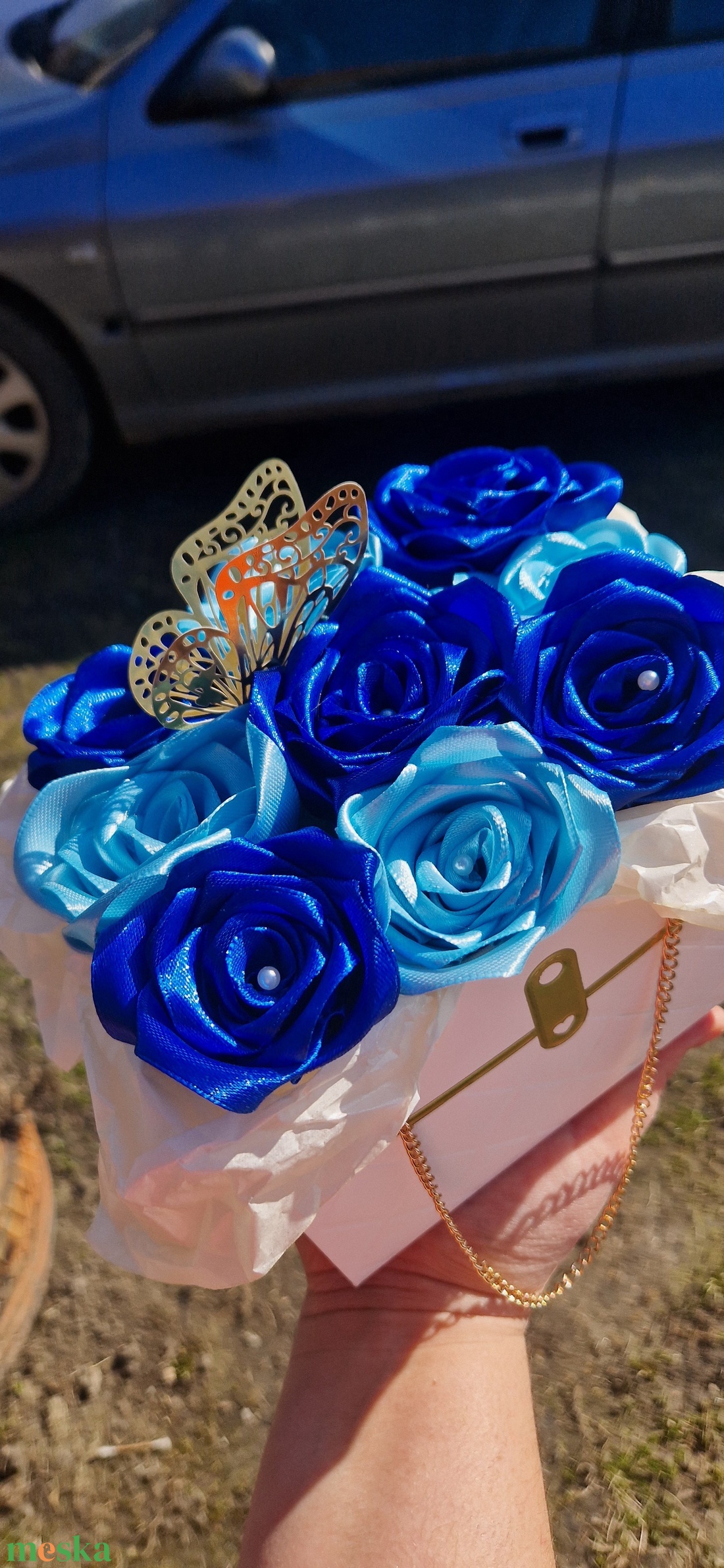 Rózsa box - otthon & életmód - virágdekoráció - virágok - virágbox - Meska.hu