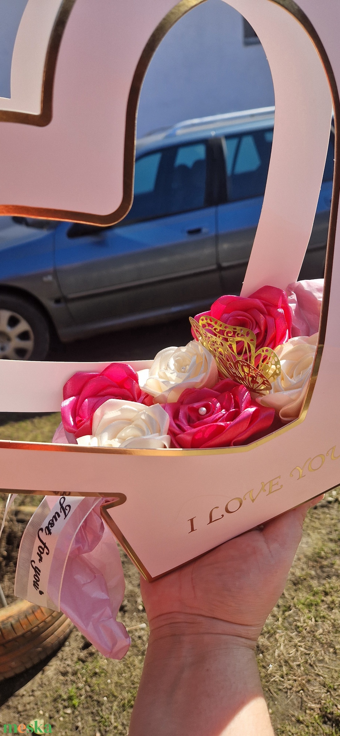 Nagy rózsa box - otthon & életmód - virágdekoráció - virágok - virágbox - Meska.hu