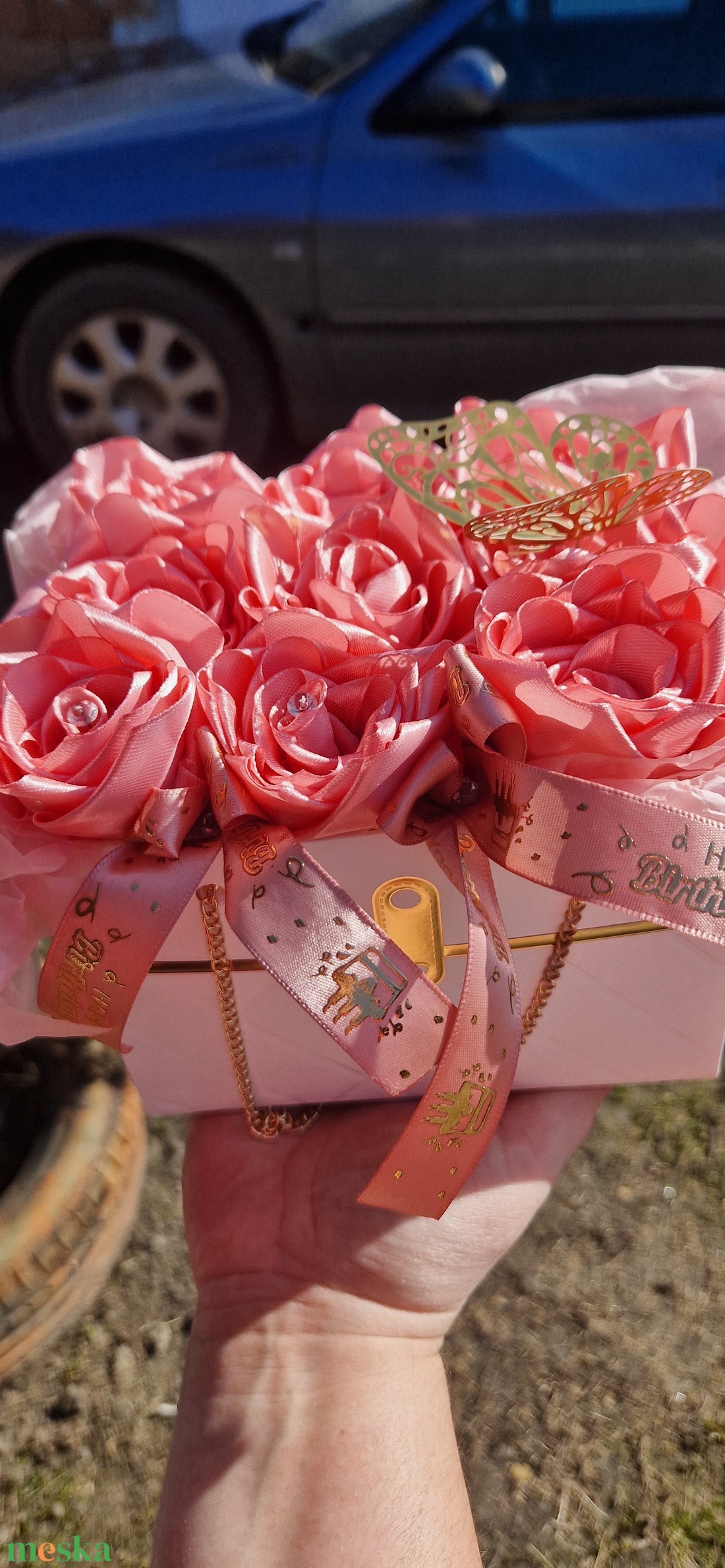 Szülinapi rózsa box  - otthon & életmód - virágdekoráció - virágok - virágbox - Meska.hu