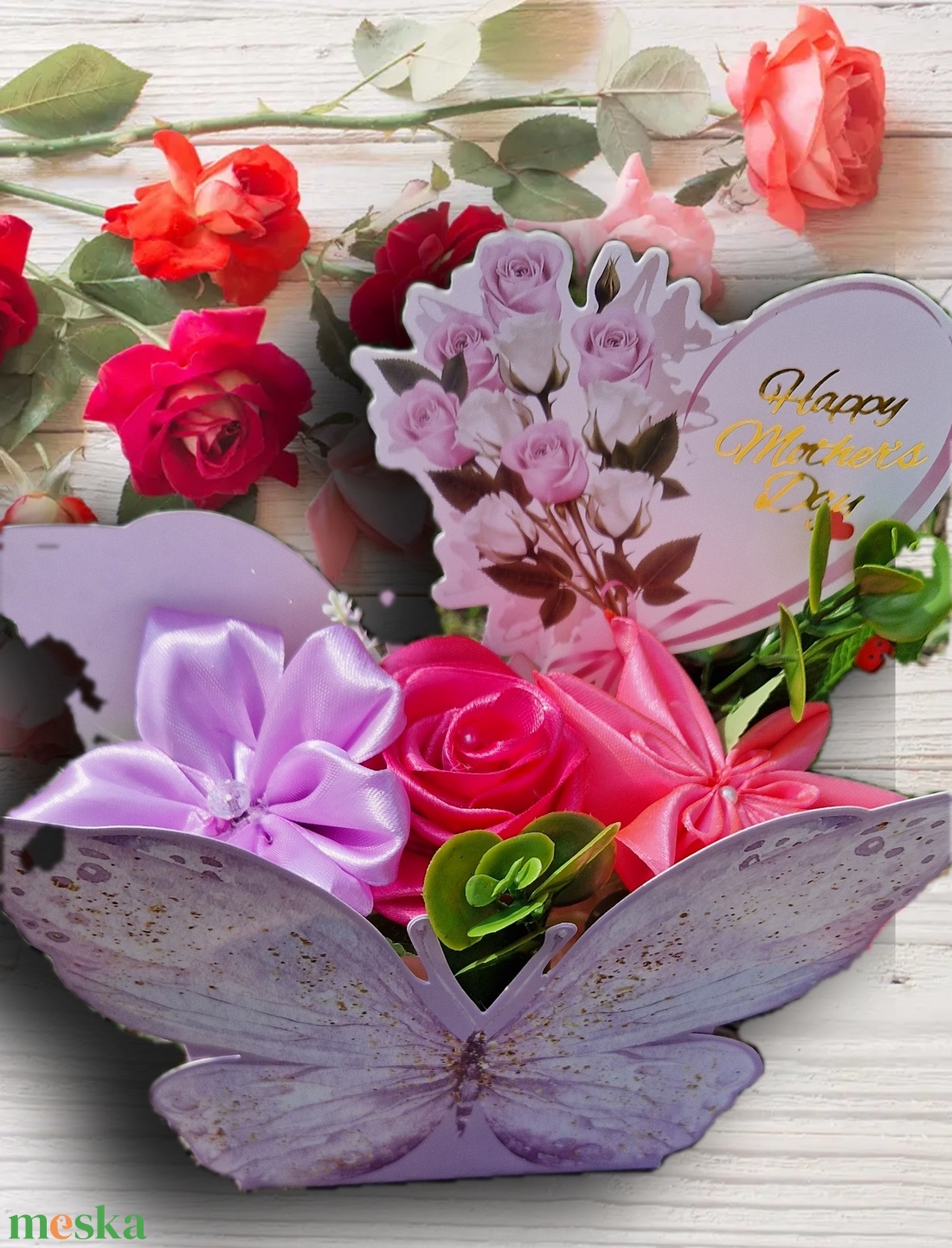 Anyák napi virágbox  - otthon & életmód - virágdekoráció - virágok - virágbox - Meska.hu