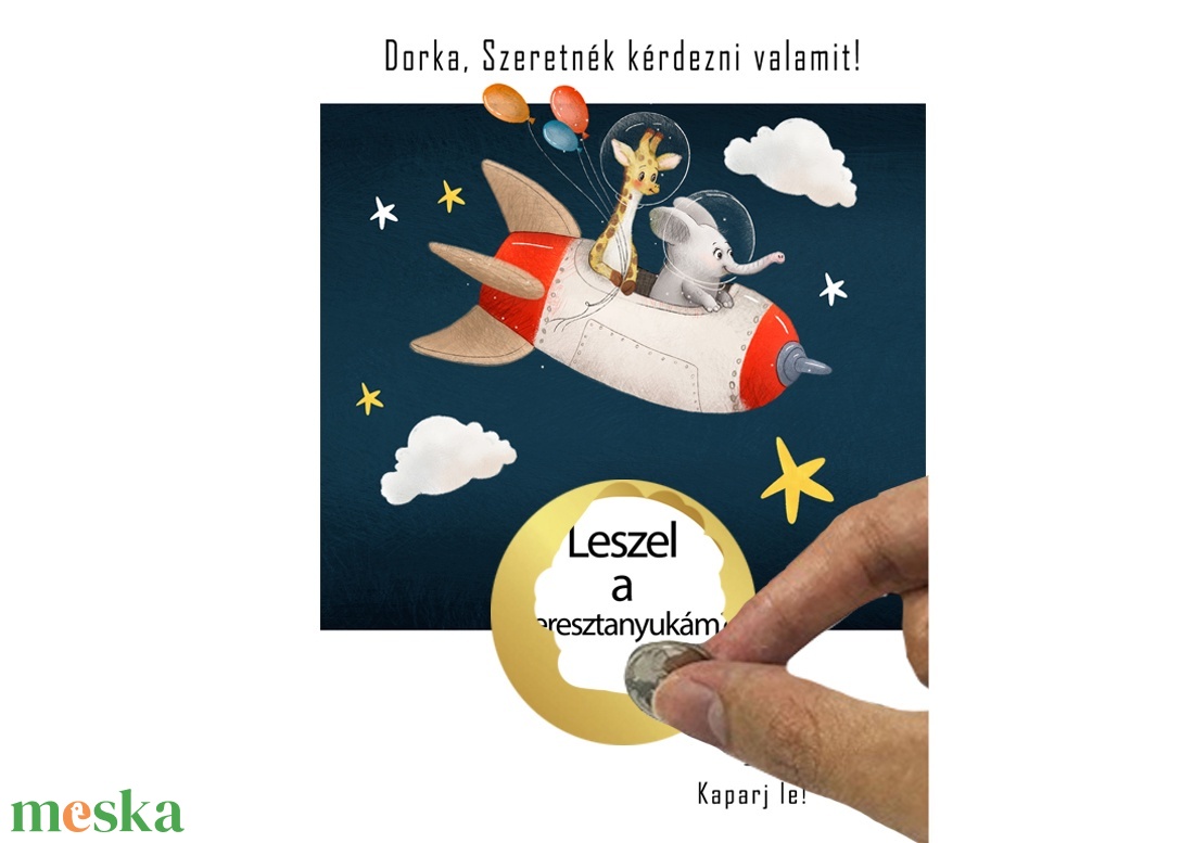 Kaparós sorsjegy egyedi felirat keresztszülő felkérő, vicces ajándék - otthon & életmód - papír, írószer - ajándékozás kellékei - ajándék sorsjegy - Meska.hu
