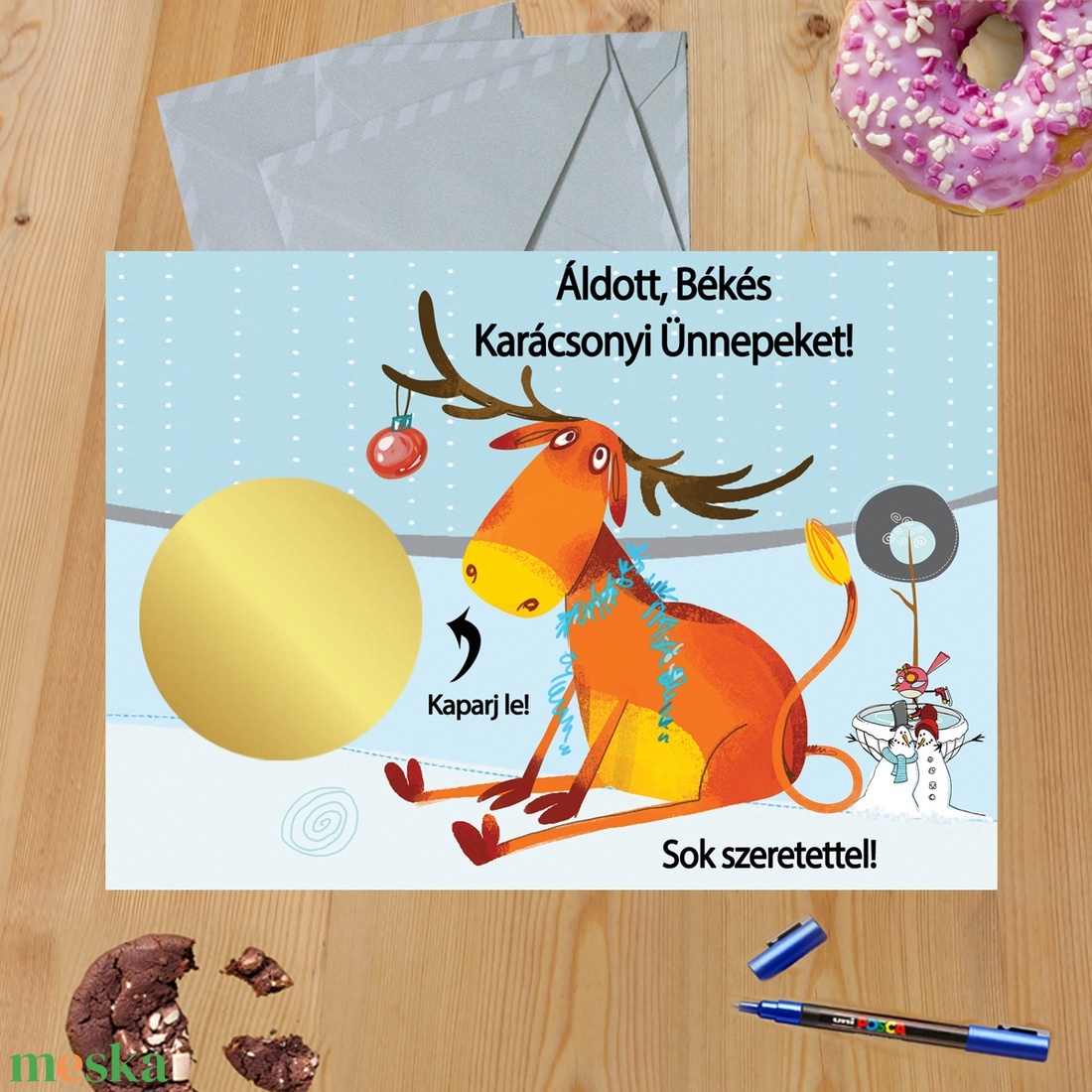 Karácsonyi kaparós sorsjegy egyedi felirat vicces ajándék - otthon & életmód - papír, írószer - ajándékozás kellékei - ajándék sorsjegy - Meska.hu