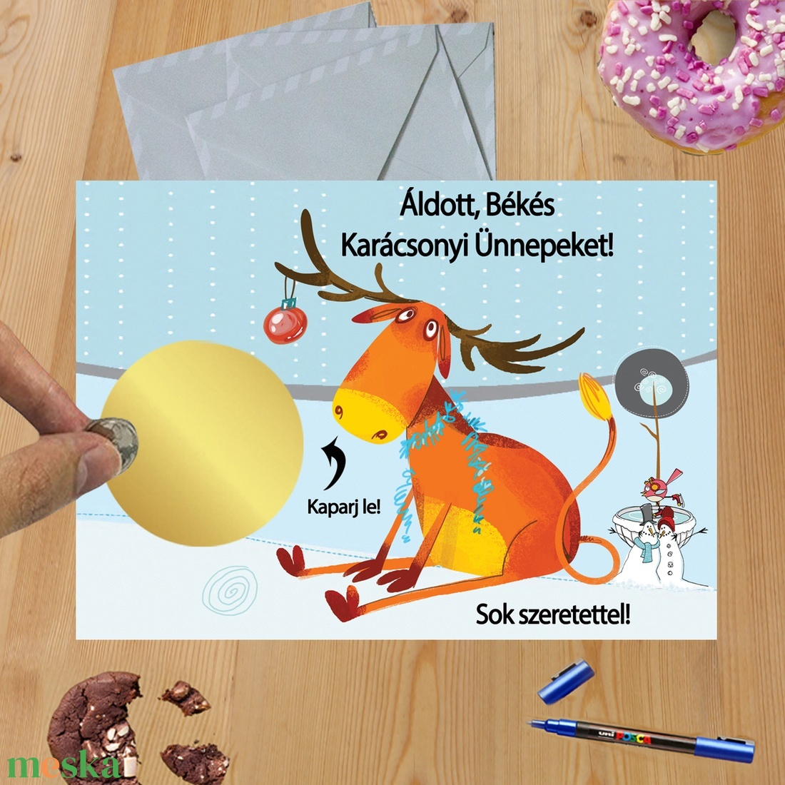 Karácsonyi kaparós sorsjegy egyedi felirat vicces ajándék - otthon & életmód - papír, írószer - ajándékozás kellékei - ajándék sorsjegy - Meska.hu
