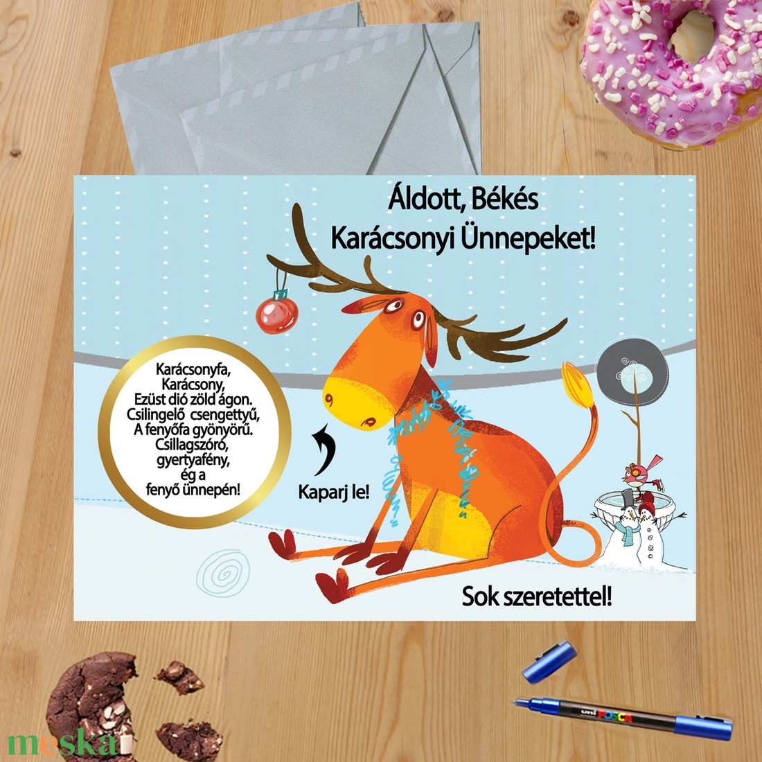 Karácsonyi kaparós sorsjegy egyedi felirat vicces ajándék - otthon & életmód - papír, írószer - ajándékozás kellékei - ajándék sorsjegy - Meska.hu