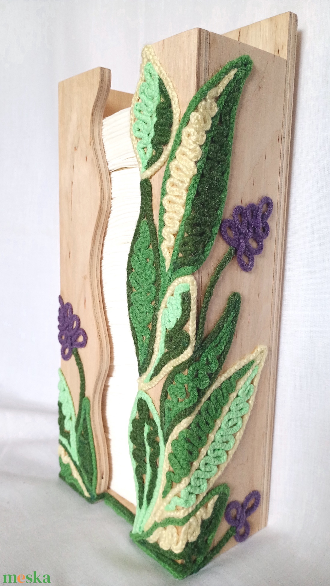 Zsálya gyógynövényes fa zsebkendőtartó - otthon & életmód - tárolás & rendszerezés - zsebkendőtartó - Meska.hu