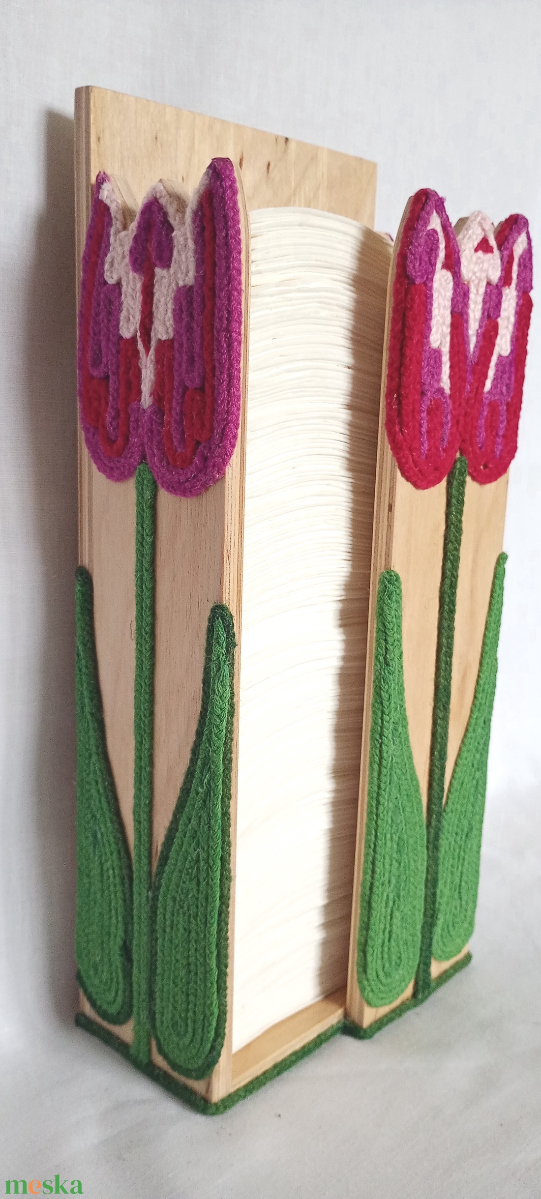 Tulipános fa zsebkendőtartó - otthon & életmód - tárolás & rendszerezés - zsebkendőtartó - Meska.hu