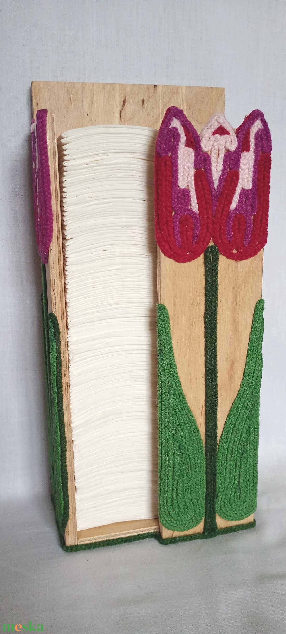 Tulipános fa zsebkendőtartó - otthon & életmód - tárolás & rendszerezés - zsebkendőtartó - Meska.hu