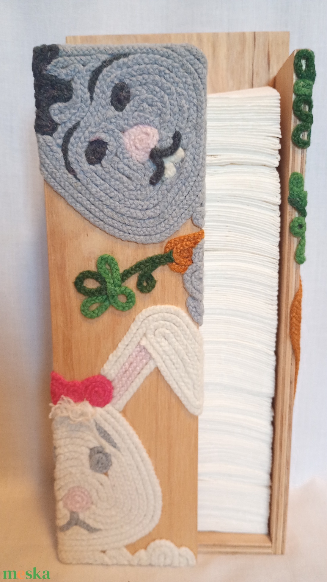 Nyuszis fa zsebkendőtartó - otthon & életmód - tárolás & rendszerezés - zsebkendőtartó - Meska.hu