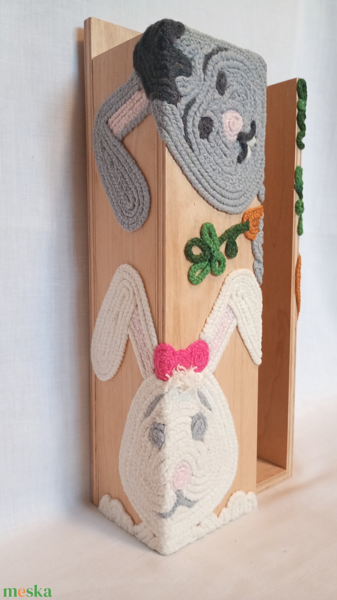 Nyuszis fa zsebkendőtartó - otthon & életmód - tárolás & rendszerezés - zsebkendőtartó - Meska.hu