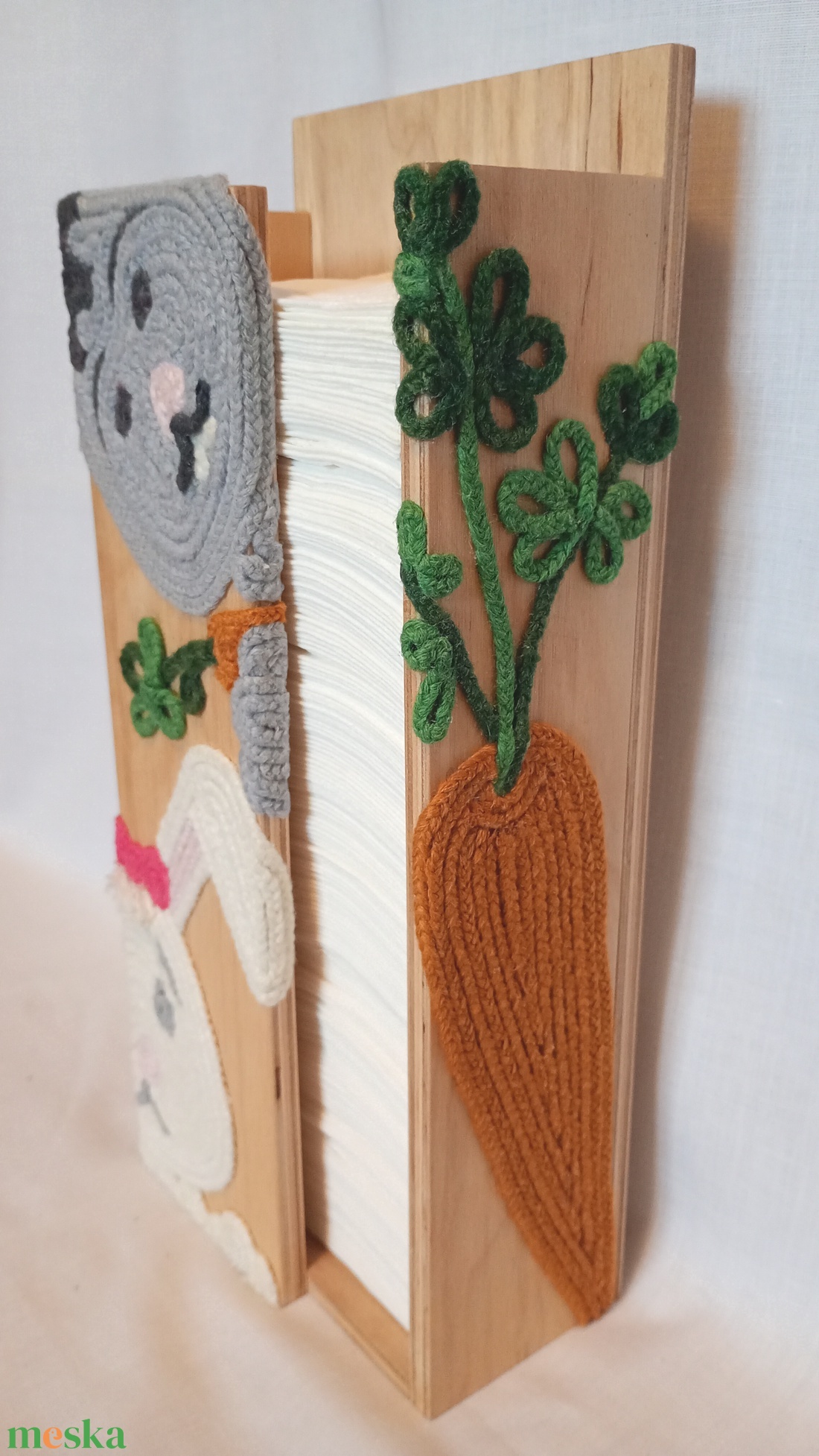 Nyuszis fa zsebkendőtartó - otthon & életmód - tárolás & rendszerezés - zsebkendőtartó - Meska.hu