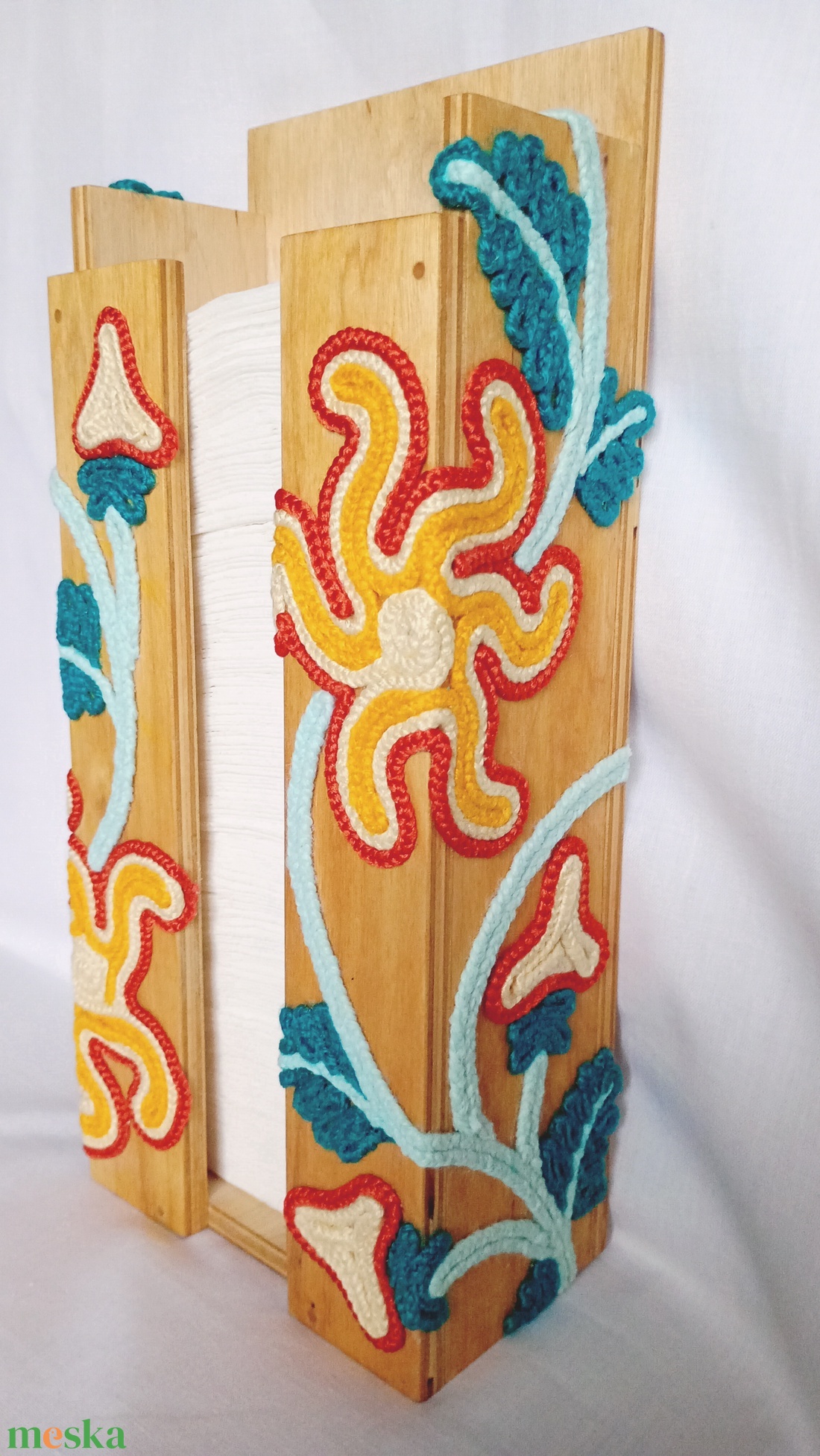 Virágos inda fa zsebkendőtartó - otthon & életmód - tárolás & rendszerezés - zsebkendőtartó - Meska.hu