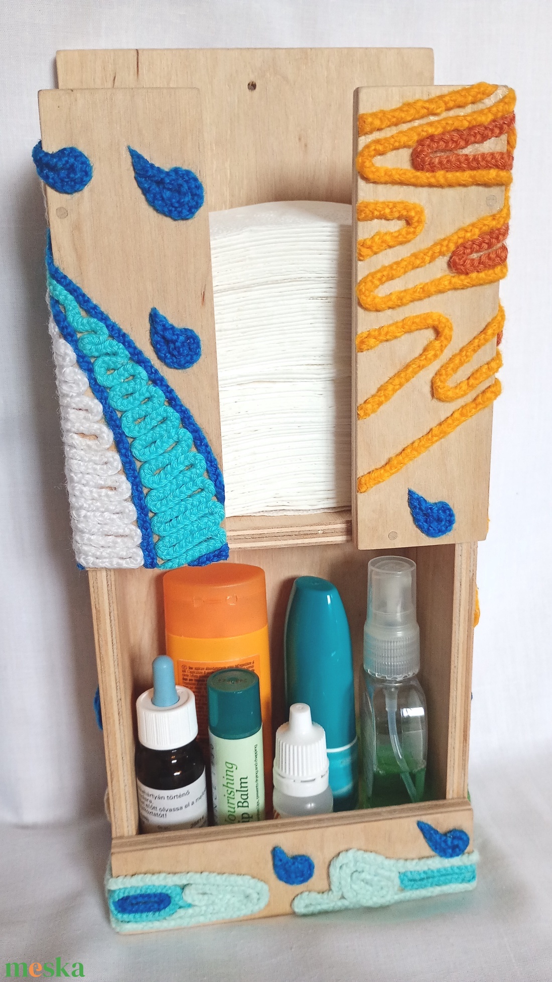 Napos esős fa zsebkendőtartó és gyógyszertároló - otthon & életmód - tárolás & rendszerezés - zsebkendőtartó - Meska.hu