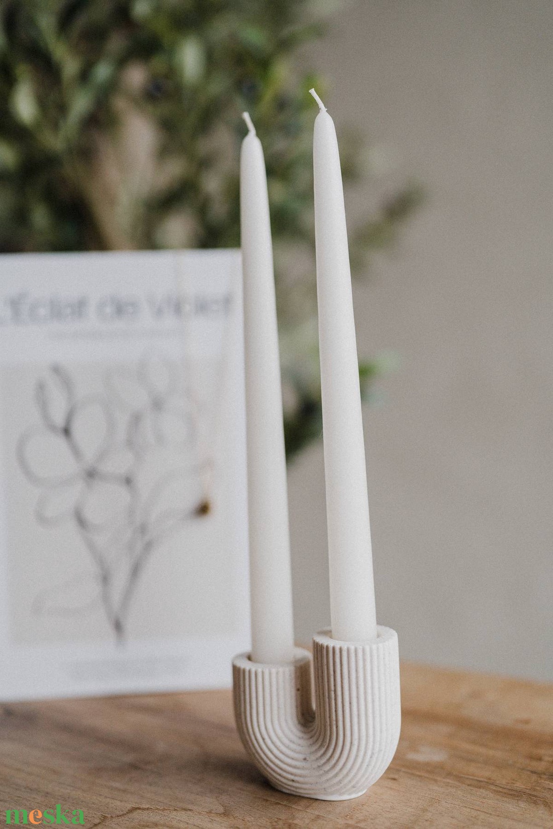 Jesmonite gyertyatartó - esküvő - dekoráció - gyertya & gyertyatartó - Meska.hu