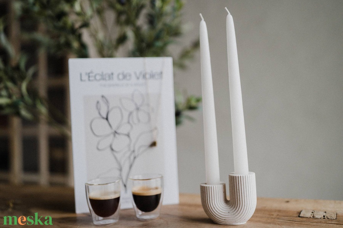 Jesmonite gyertyatartó - esküvő - dekoráció - gyertya & gyertyatartó - Meska.hu