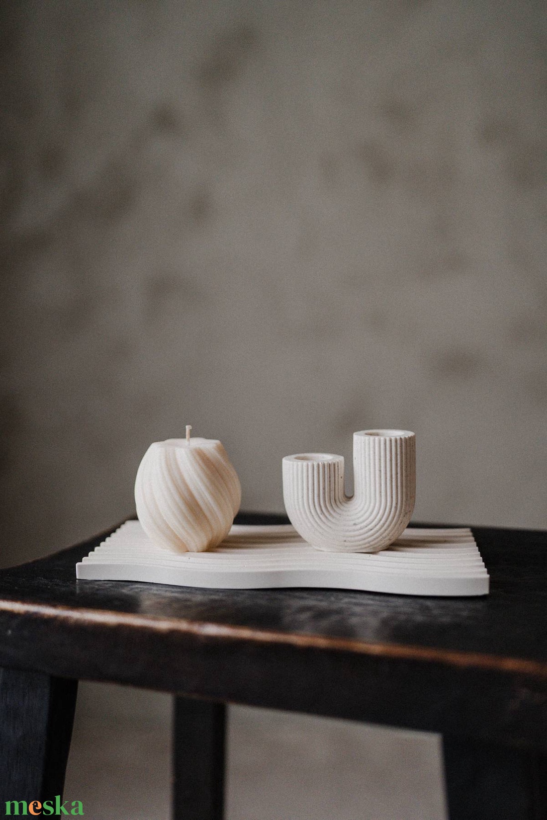 Jesmonite gyertyatartó - esküvő - dekoráció - gyertya & gyertyatartó - Meska.hu