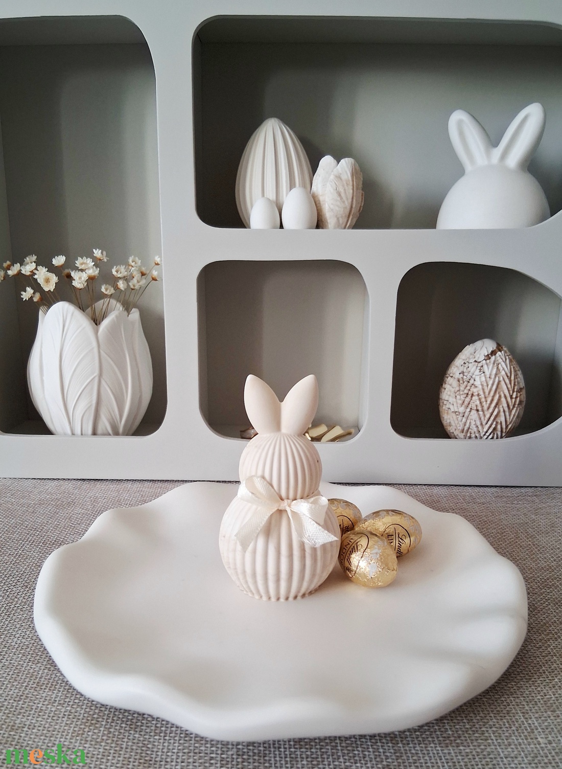 Nyuszis asztaldísz - ünnepi díszek, dekorációk - húsvéti díszek és dekorációk - húsvéti asztaldíszek - Meska.hu