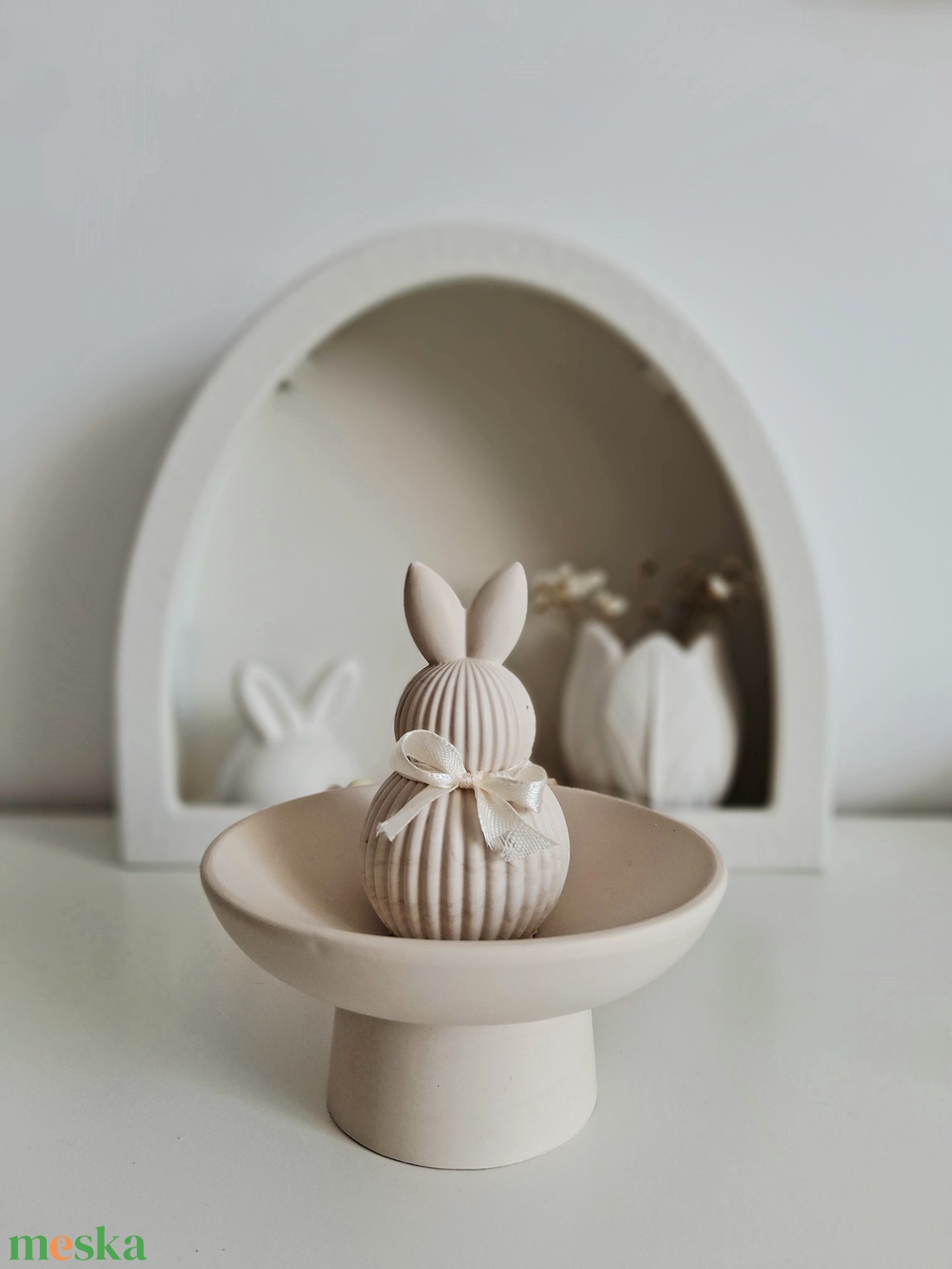 Nyuszis asztaldísz - ünnepi díszek, dekorációk - húsvéti díszek és dekorációk - húsvéti asztaldíszek - Meska.hu