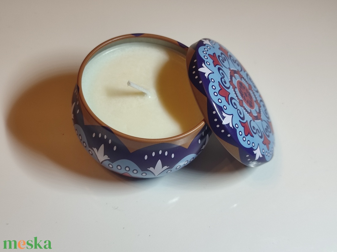 Mandala mintás illatgyertya fedeles tégelyben - otthon & életmód - gyertya, illat, aroma - párologtató - Meska.hu