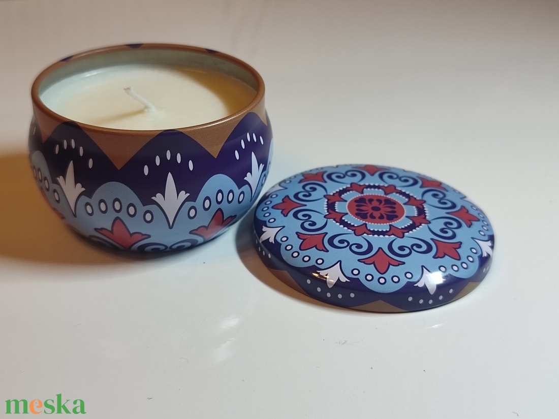 Mandala mintás illatgyertya fedeles tégelyben - otthon & életmód - gyertya, illat, aroma - párologtató - Meska.hu