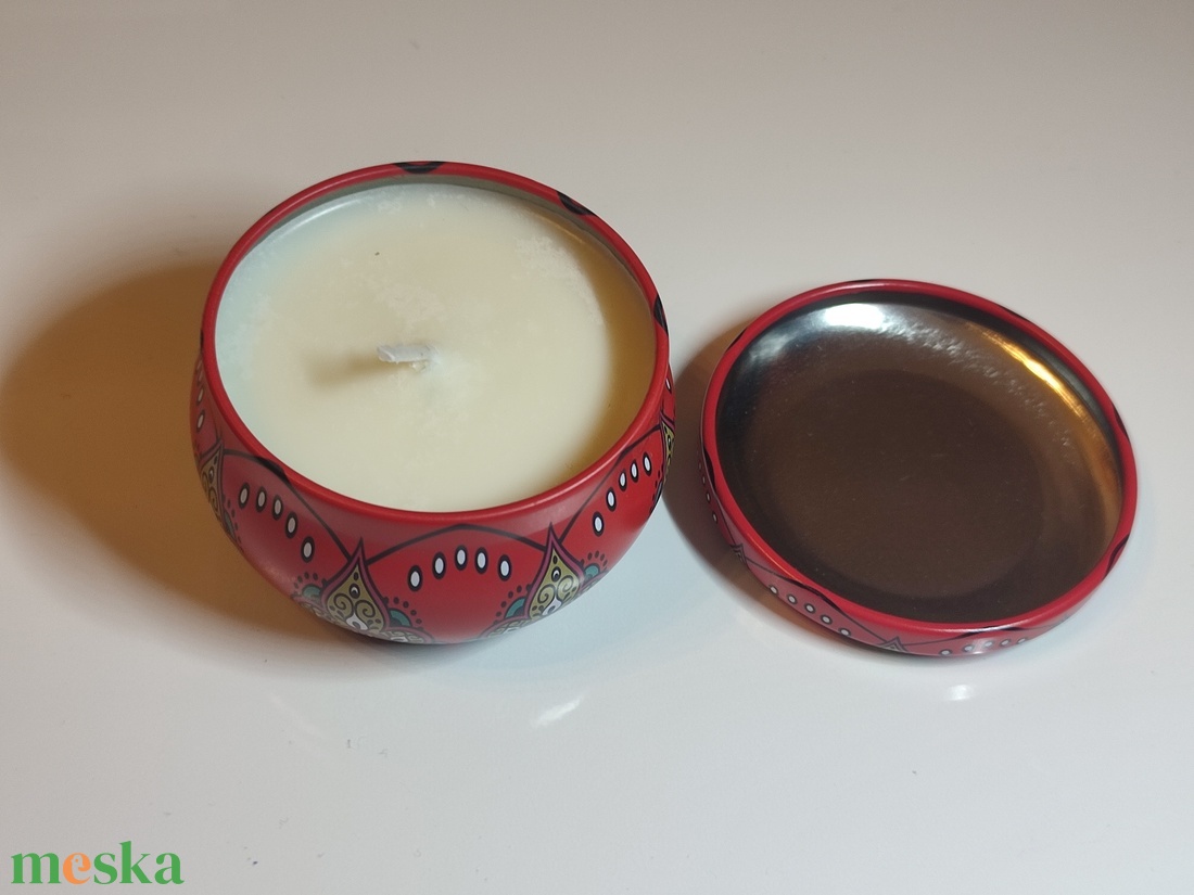 Mandala mintás illatgyertya fedeles tégelyben - otthon & életmód - gyertya, illat, aroma - gyertya - Meska.hu