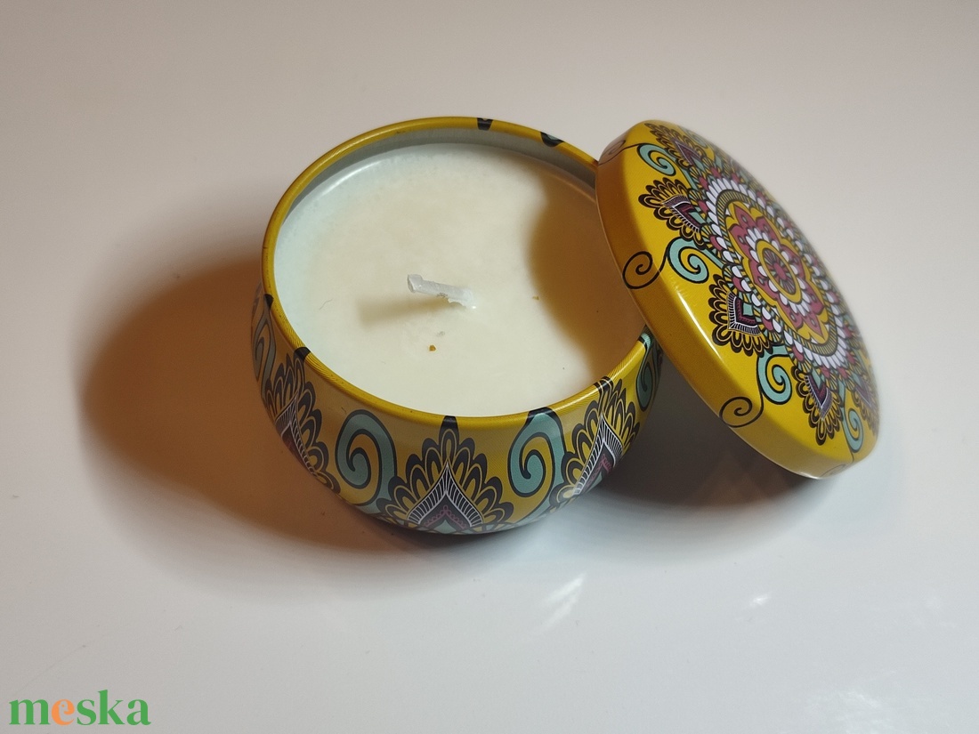 Mandala mintás illatgyertya fedeles tégelyben - otthon & életmód - gyertya, illat, aroma - gyertya - Meska.hu