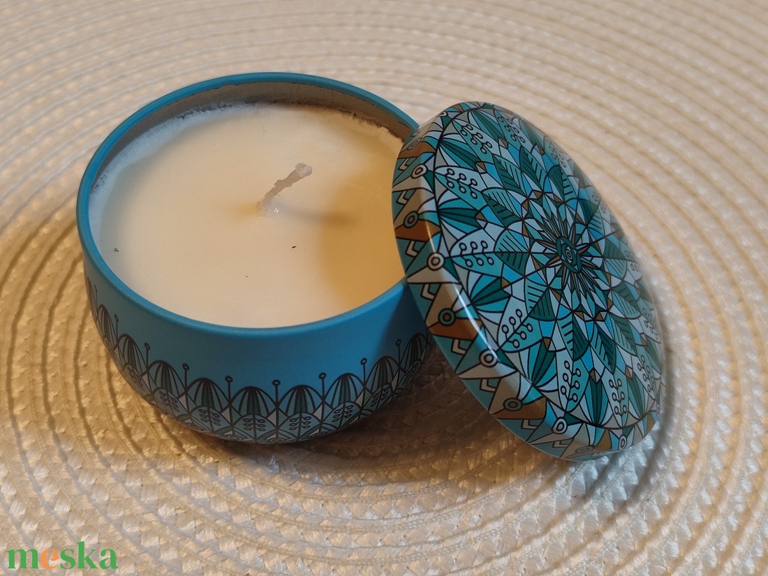 Mandala mintás illatgyertya fedeles tégelyben - otthon & életmód - gyertya, illat, aroma - gyertya - Meska.hu