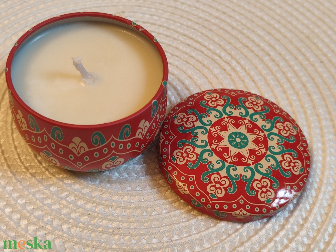 Mandala mintás illatgyertya fedeles tégelyben - otthon & életmód - gyertya, illat, aroma - gyertya - Meska.hu