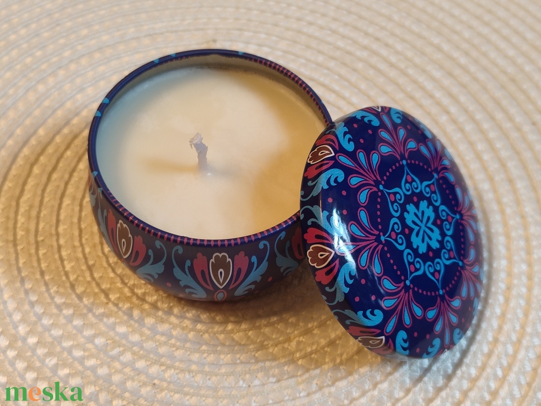 Mandala mintás illatgyertya fedeles tégelyben - otthon & életmód - gyertya, illat, aroma - párologtató - Meska.hu