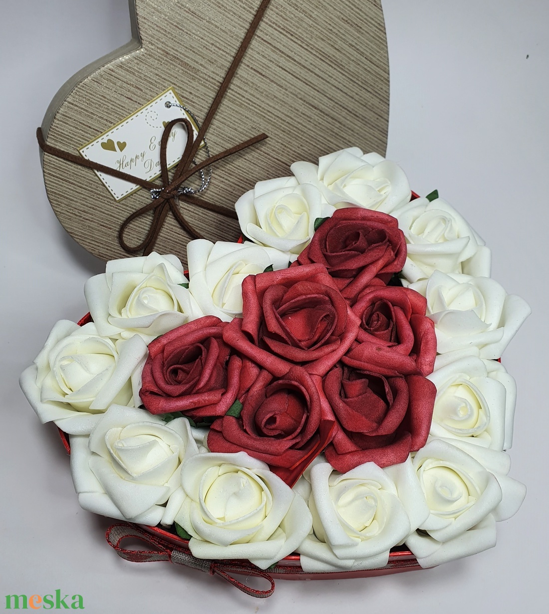 Szív rózsabox - otthon & életmód - dekoráció - asztal és polc dekoráció - asztaldísz - Meska.hu